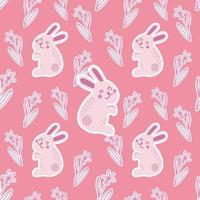 happy bunny easter cute card or background textrue design vector