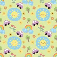 colorful wallpaper cute things seamless design vector