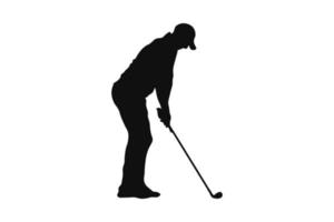 Golf swing silhouette illustration vector
