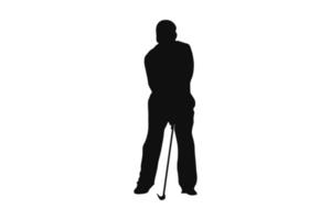 ilustración de silueta de swing de golf vector