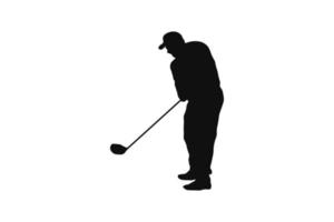 Golf swing silhouette illustration vector