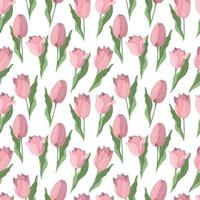 Vector seamless pattern of pale pink tulips. Textiles and packaging paper