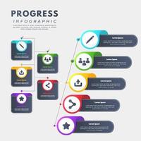 Colorful Gradient Progress Infographic vector