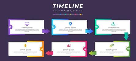 Colorful Gradient Timeline Infographic vector