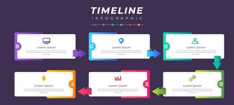 Colorful Gradient Timeline Infographic