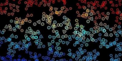 Dark Blue, Red vector backdrop with mystery symbols.