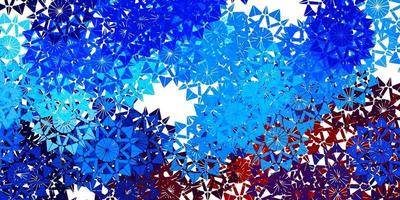 Light Blue, Red vector layout with beautiful snowflakes.