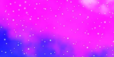patrón de vector rosa claro, azul con estrellas abstractas.