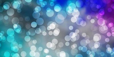 Light Pink, Blue vector pattern with spheres.