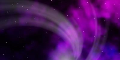 Dark Pink vector background with small and big stars.