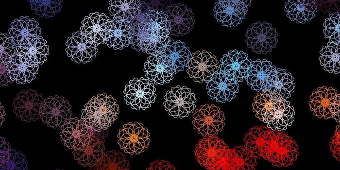 Dark Blue, Red vector background with random forms.