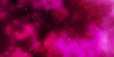 Dark Pink vector texture with beautiful stars.