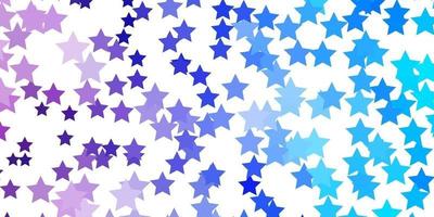 textura de vector de color rosa claro, azul con hermosas estrellas.