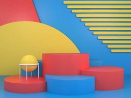 Minimal geometric podium background for product presentation 3d rendering illustration photo