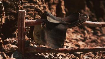 Saddle and red rocks in monument valley photo