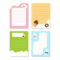 flat design note paper sheet vector