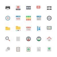 User Interface Icon Set Flat Style. File, Camera, Video, Home And More. Perfect For Website, Apps And Presentation vector