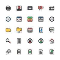 User Interface Icon Set Filled Outline Style. File, Camera, Video, Home And More. Perfect For Website, Apps And Presentation
