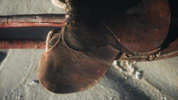 Rider Leather Saddle on fence in desert photo