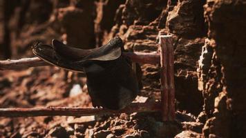 Saddle and red rocks in monument valley photo