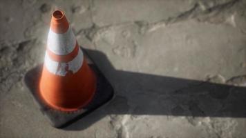 orange and white striped traffic cone photo