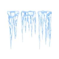 Blue frozen icicles. Vector illustration isolated on white background