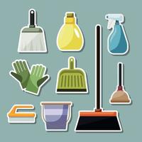Spring Cleaning Stickers vector