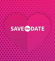 Save the date, wedding invitation or card template with heart vector