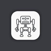 Robotics, robot linear icon vector