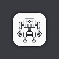 Robotics, robot linear icon vector