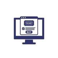 buy tickets online icon on white vector