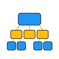 flowchart template in blue and yellow over white vector