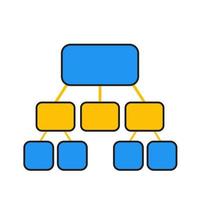 flowchart template in blue and yellow over white vector