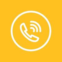 phone line icon in circle, vector illustration