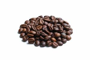 Set of fresh roasted coffee beans isolated on white background photo