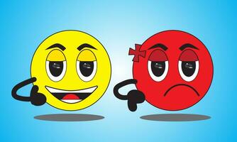 emoticon smile and angry vector illustration perfect to fun poster, magazine and etc.