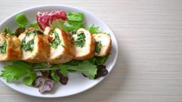 Baked chicken breast stuffed with cheese and spinach video