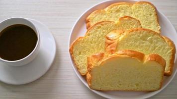 Sweet potato bread with coffee for breakfast video