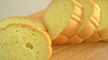 potatoes bread sliced on wood board video