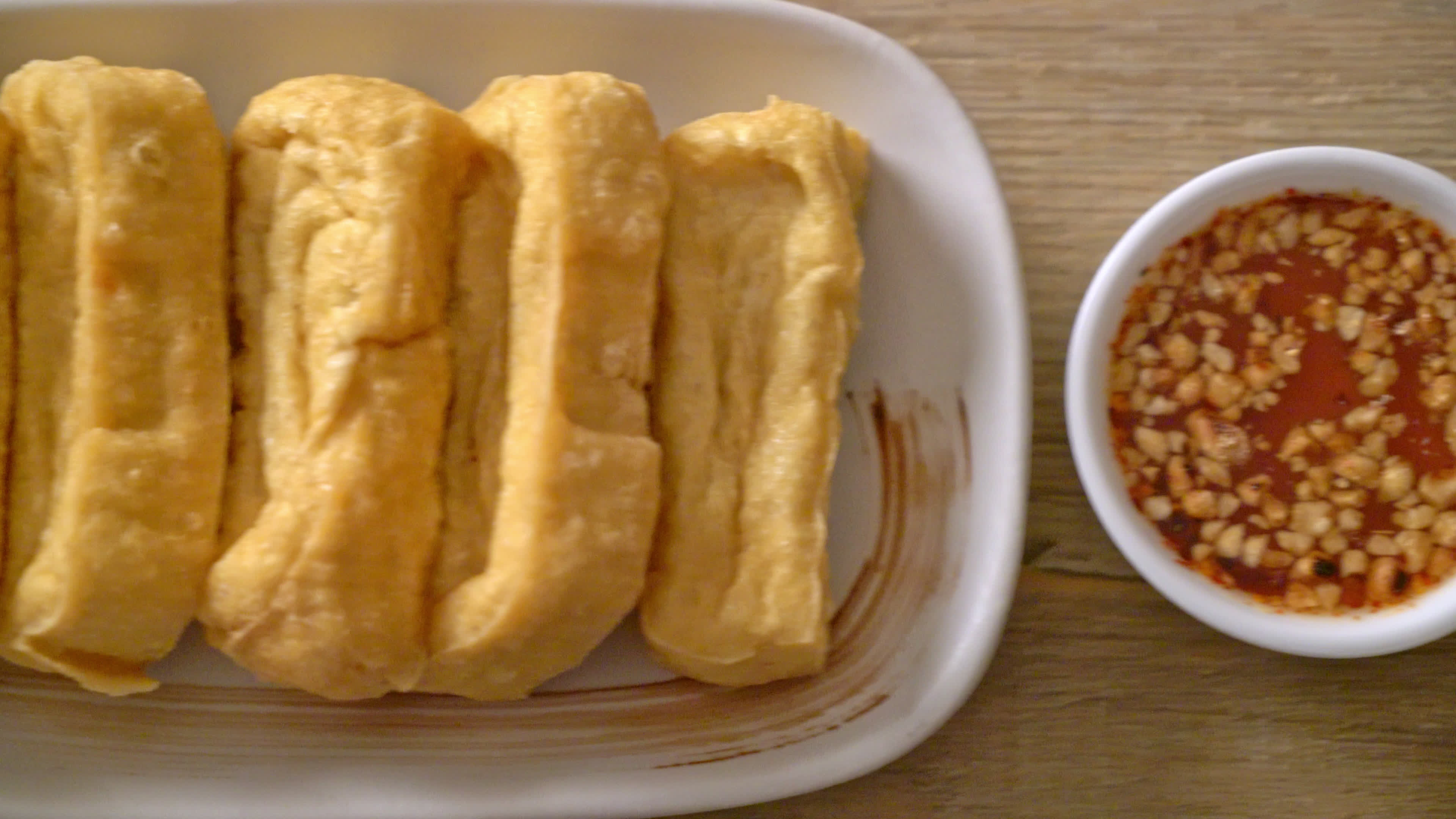 fried tofu with sauce - vegan and vegetarian food style 5857743 Stock