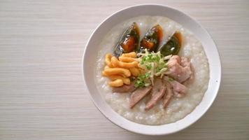 Pork Congee or Porridge with Pork bowl video