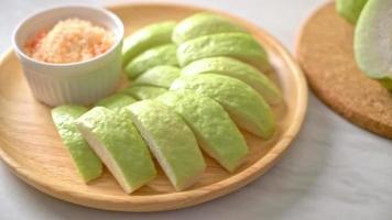 Fresh Guava Sliced with Chili and Salt Dipping video