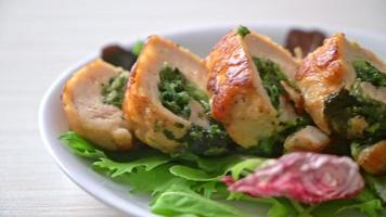 Baked chicken breast stuffed with cheese and spinach video