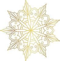 Royal mandala pattern with golden gradient vector
