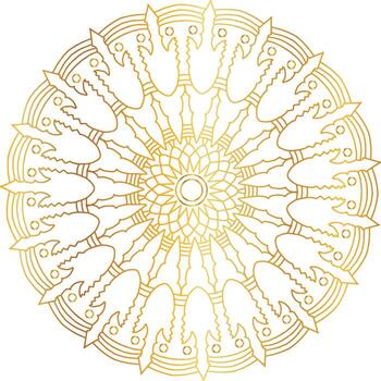 diseño de mandala real con degradado dorado, fondo, patrón vector