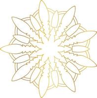 Royal mandala pattern with golden gradient vector