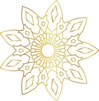 Mandala art with golden gradient and royal design vector