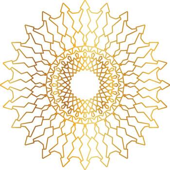 Mandala art with golden gradient and royal design vector