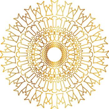 Mandala art with golden gradient and royal design vector