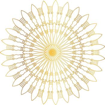Royal mandala pattern with golden gradient vector